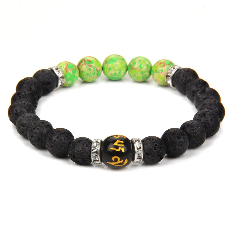 Natural Volcanic Stone Bracelet Seven Chakra Yoga Energy