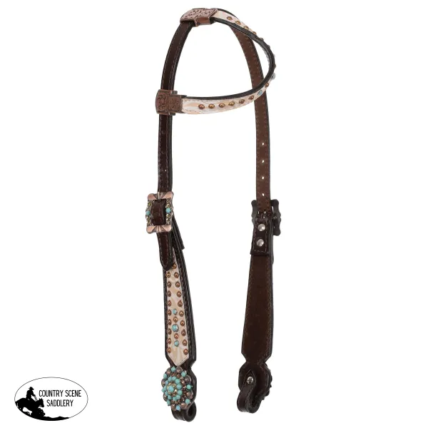 New! Showman Blushed Rose One Ear Headstall and Breastcollar Set