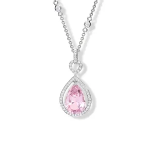 Octavia Margarita Necklace Pendant 18ct White Gold - Morganite & Diamond