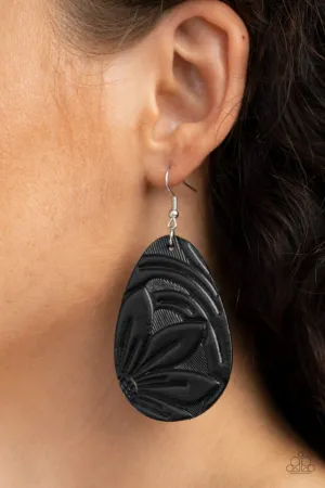 Paparazzi Earring ~ Garden Therapy - Black