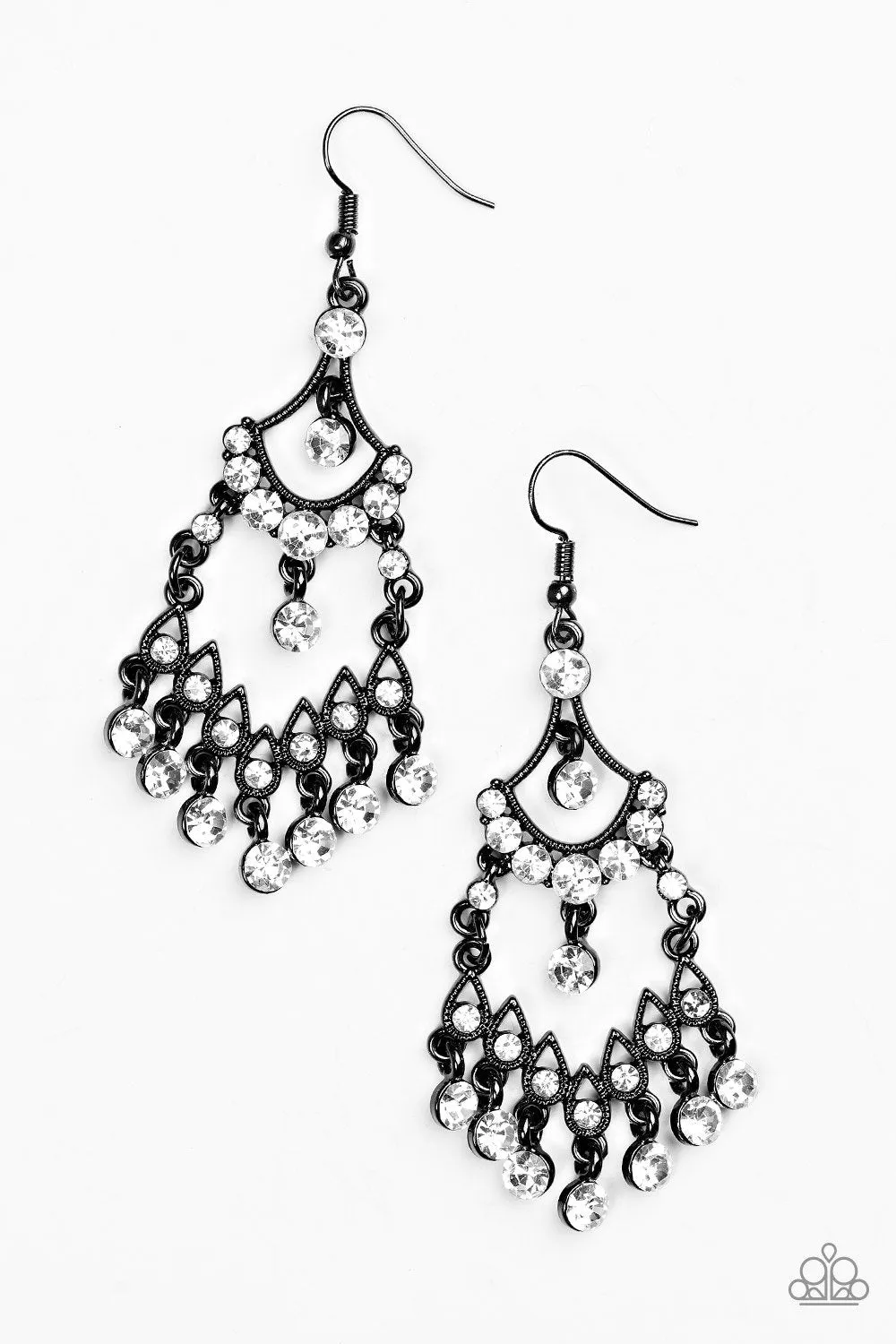 Paparazzi Earring ~ Palace Princess - Black