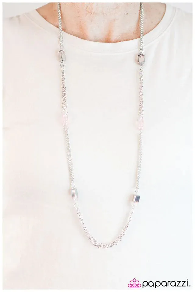 Paparazzi Necklace ~ Midnight Mirage - Pink