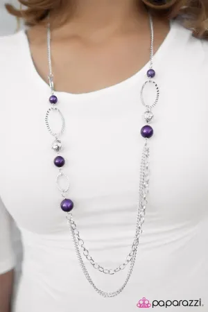 Paparazzi Necklace ~ Somewhere Along The Line - Purple