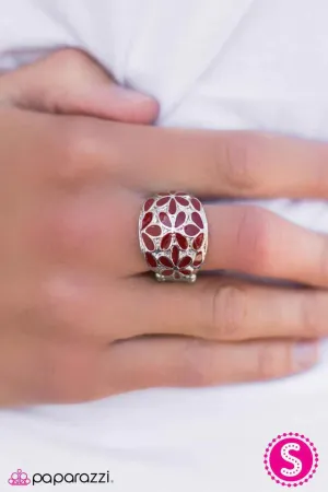 Paparazzi Ring ~ Heavy PETAL Band - Red