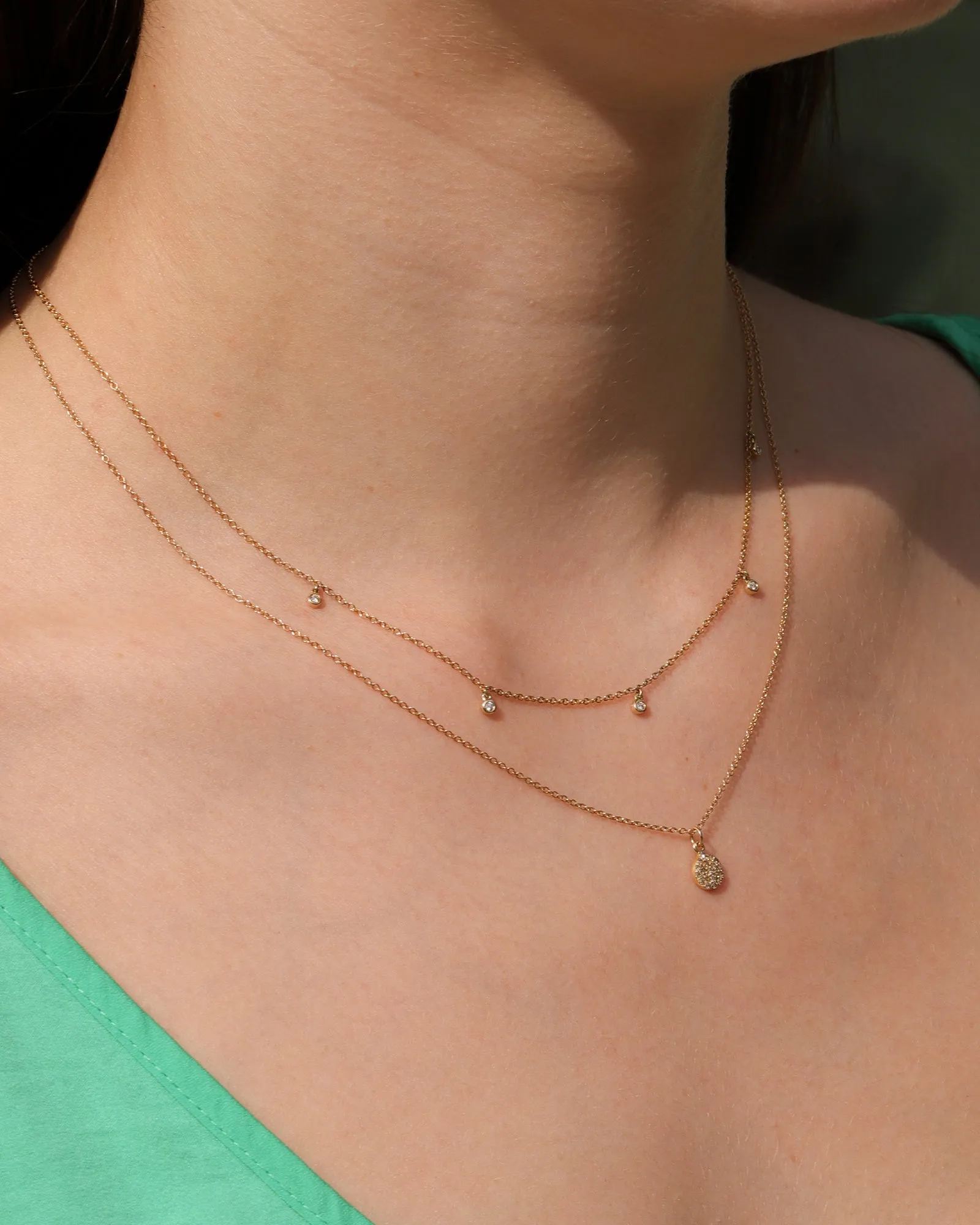 Pavé Disc Cable Necklace