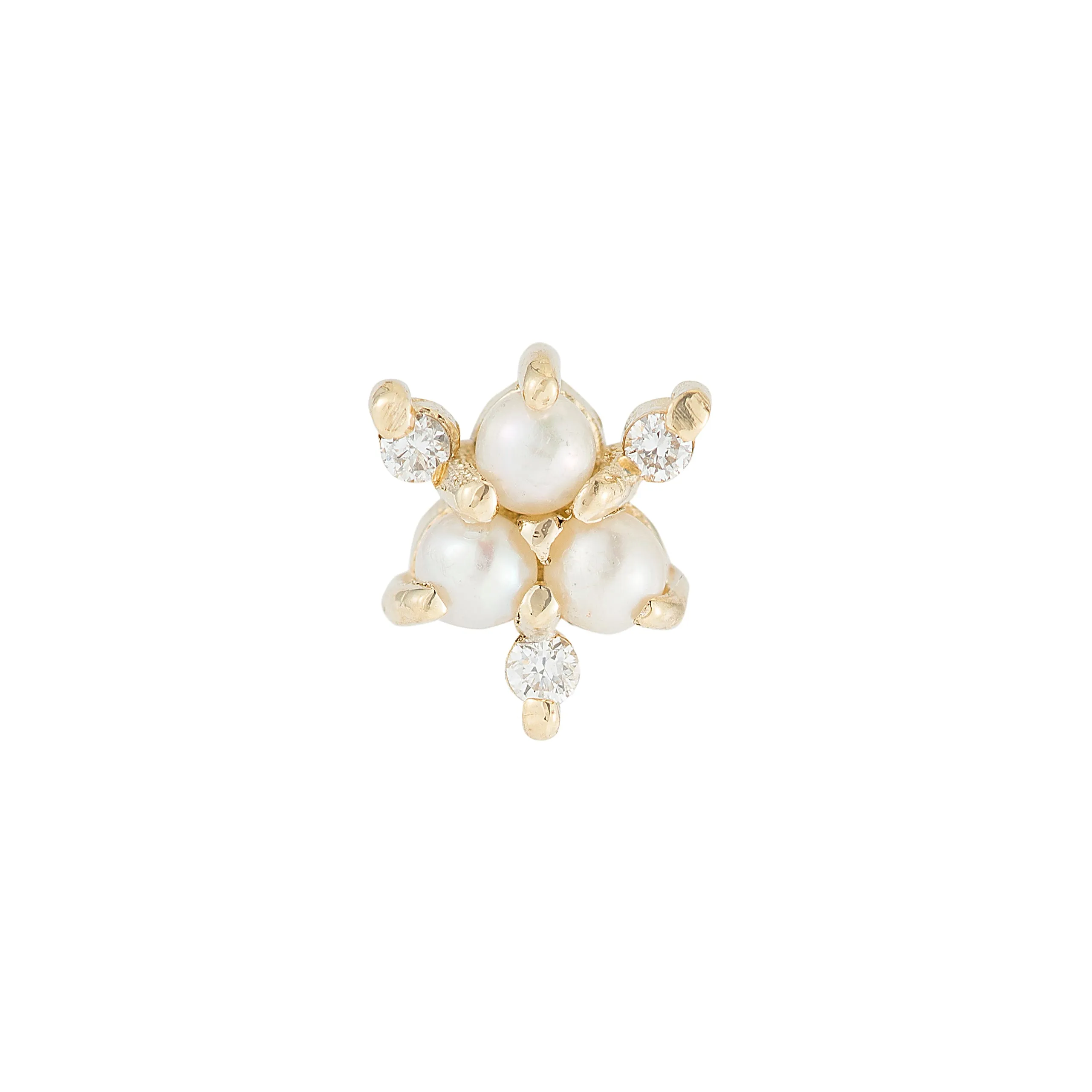 Pearl Diamond Snowflake Stud (Single)