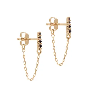 Pointe Harness Earring - 14k Gold & Black Diamond