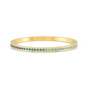 Pretty Bangles: Gold with Gradient Blue CZ