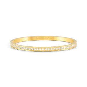 Pretty Bangles: Gold with White CZ