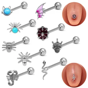 Punk Spider Stainless Steel Tongue Ring