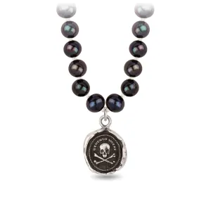 Remember to Live Freshwater Pearl Necklace - Peacock Black