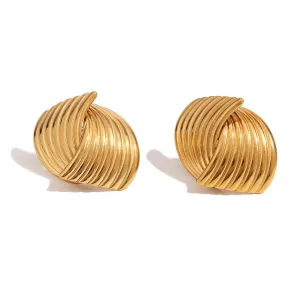 Ribbed Knotted Stud Earrings