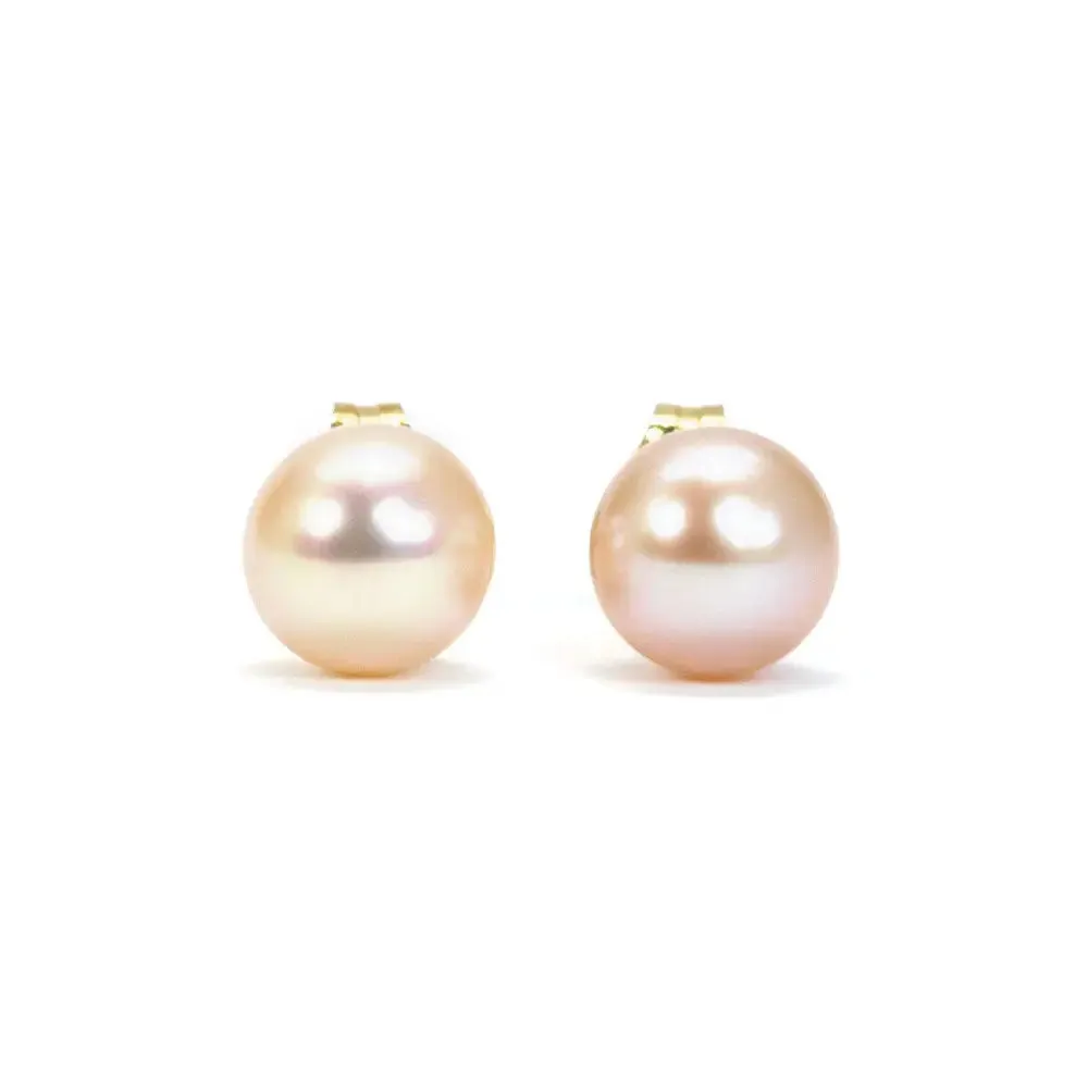 Rose Freshwater Pearl Stud Earrings | 7 x 7.5mm