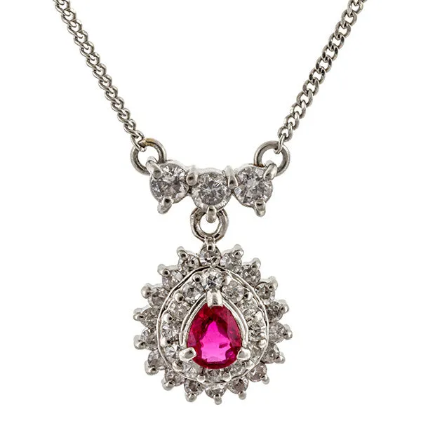 Ruby & Diamond Pendant Necklace