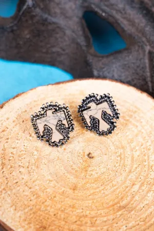 SALE! Howlite Telluride Thunderbird Earrings