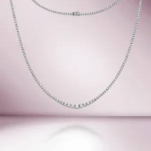 Sample Sale Riviera Diamond Tennis Necklace (7.00 ct.) 2 mm to 4.5 mm 4-Prongs Setting in 14K Gold