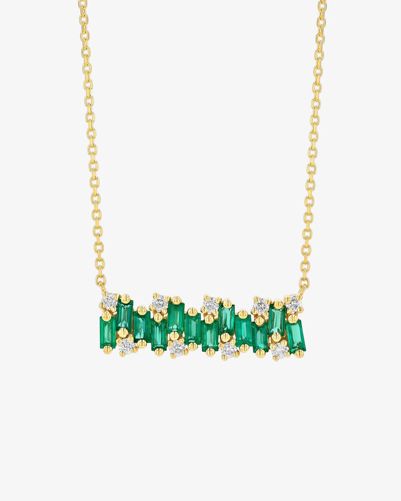 Shimmer Emerald Bar Pendant