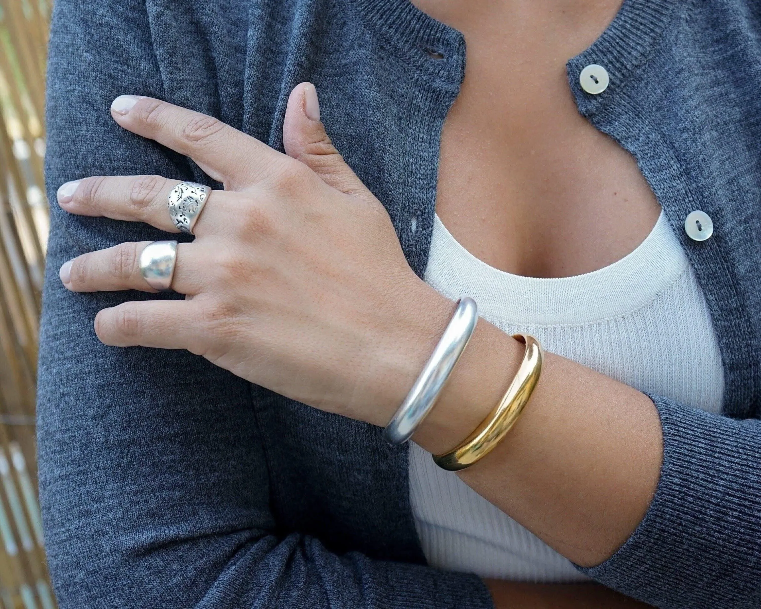 Silver Bold Cuff Bracelet