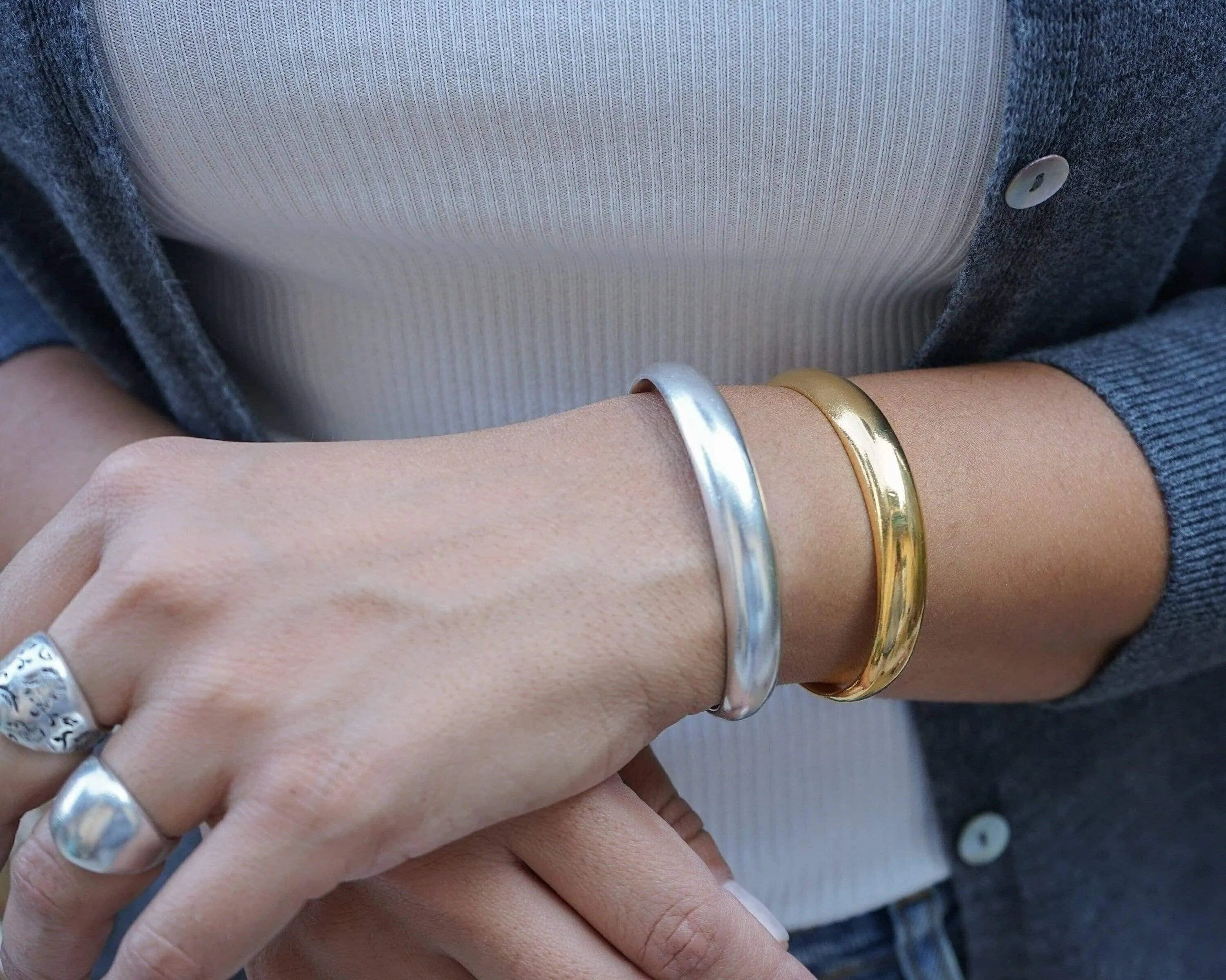 Silver Bold Cuff Bracelet