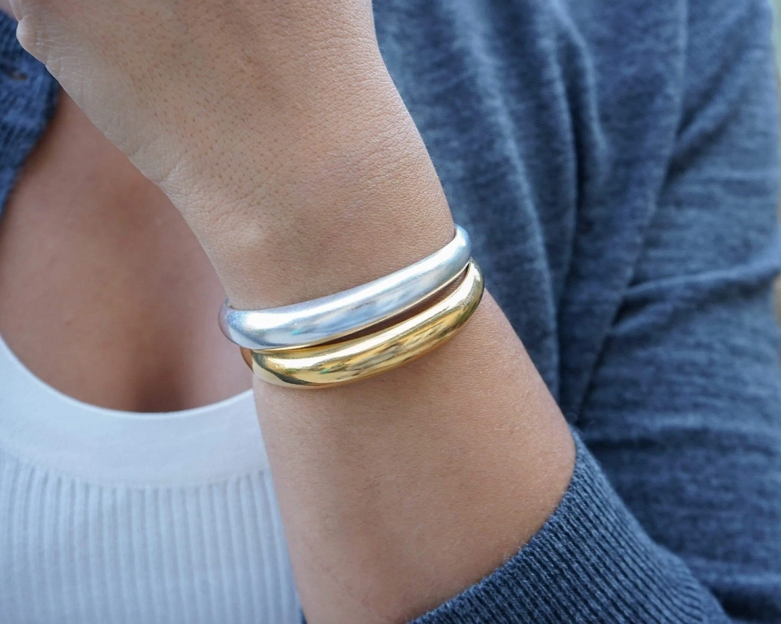 Silver Bold Cuff Bracelet