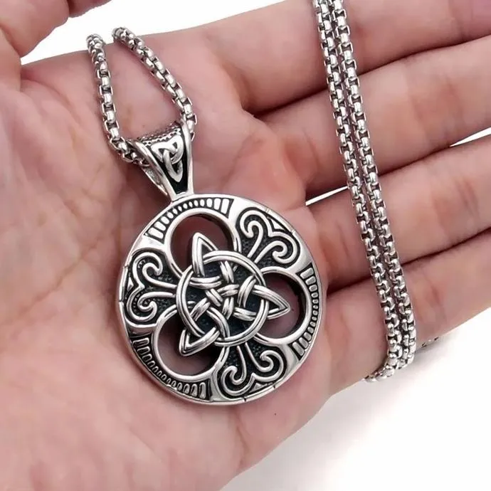 Silver Celtic Triquetra Knot Pendant with Chain