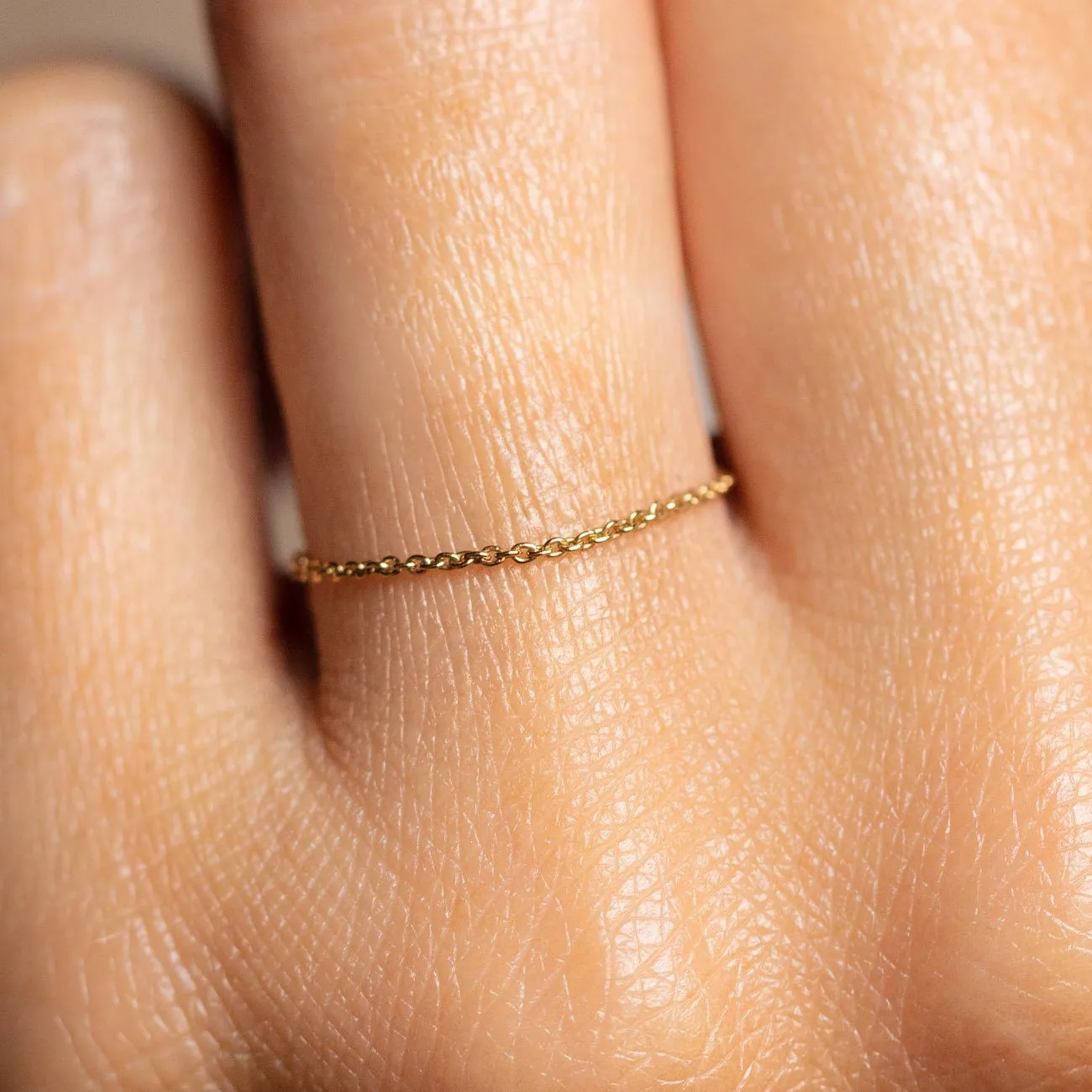 Solid Gold Chain Ring