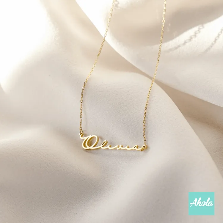 SP068 Platinum Plated Sterling Silver name necklace