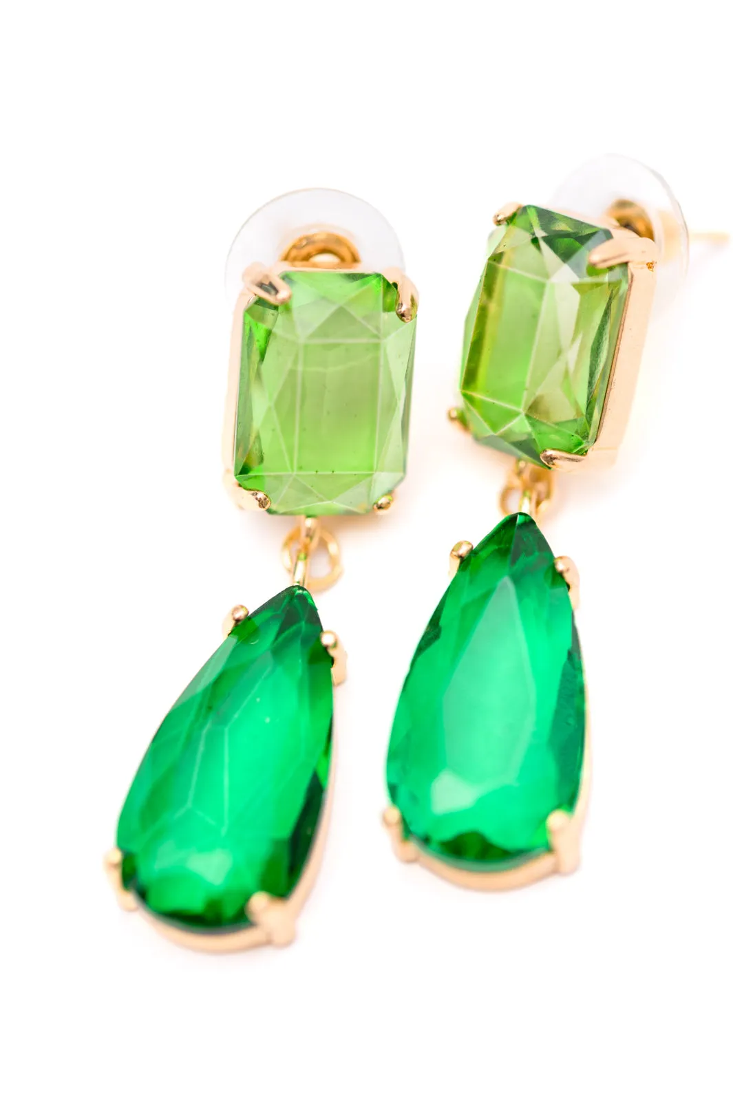 Sparkly Spirit Drop Crystal Earrings - Green - Exclusively Online