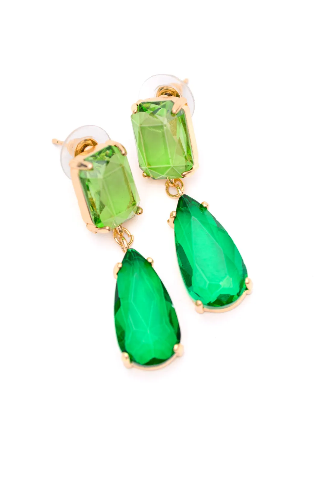 Sparkly Spirit Drop Crystal Earrings - Green - Exclusively Online