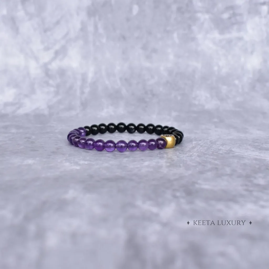 Spiritual Awareness  - Amethyst & Black Onyx Bracelets