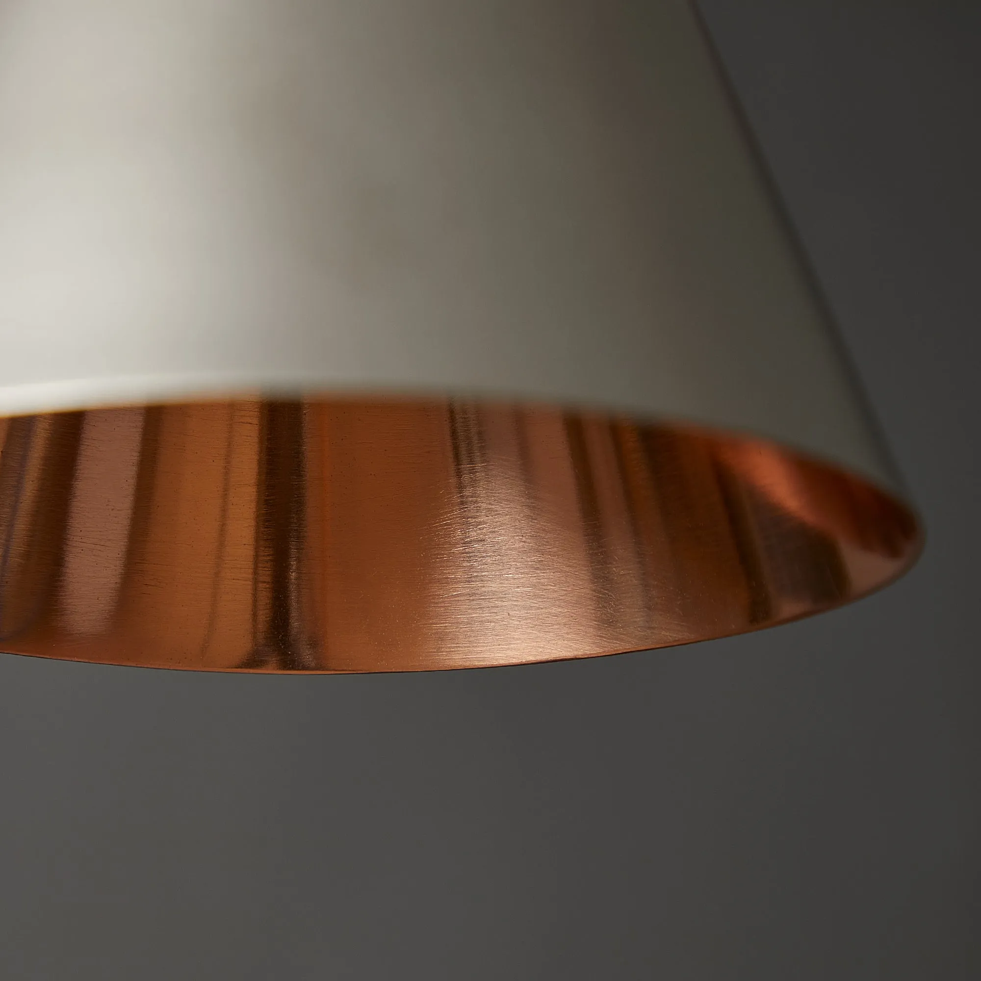 Stanlette pendant shade in gunmetal with copper interior