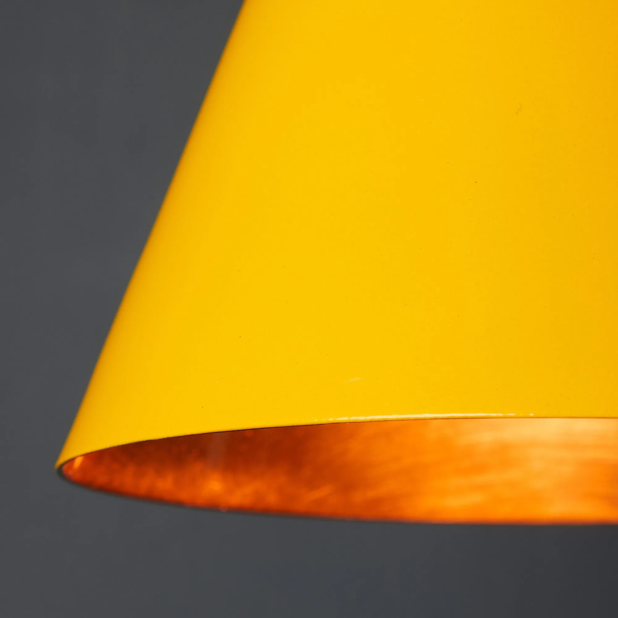 Stanlette pendant shade in yellow with copper interior