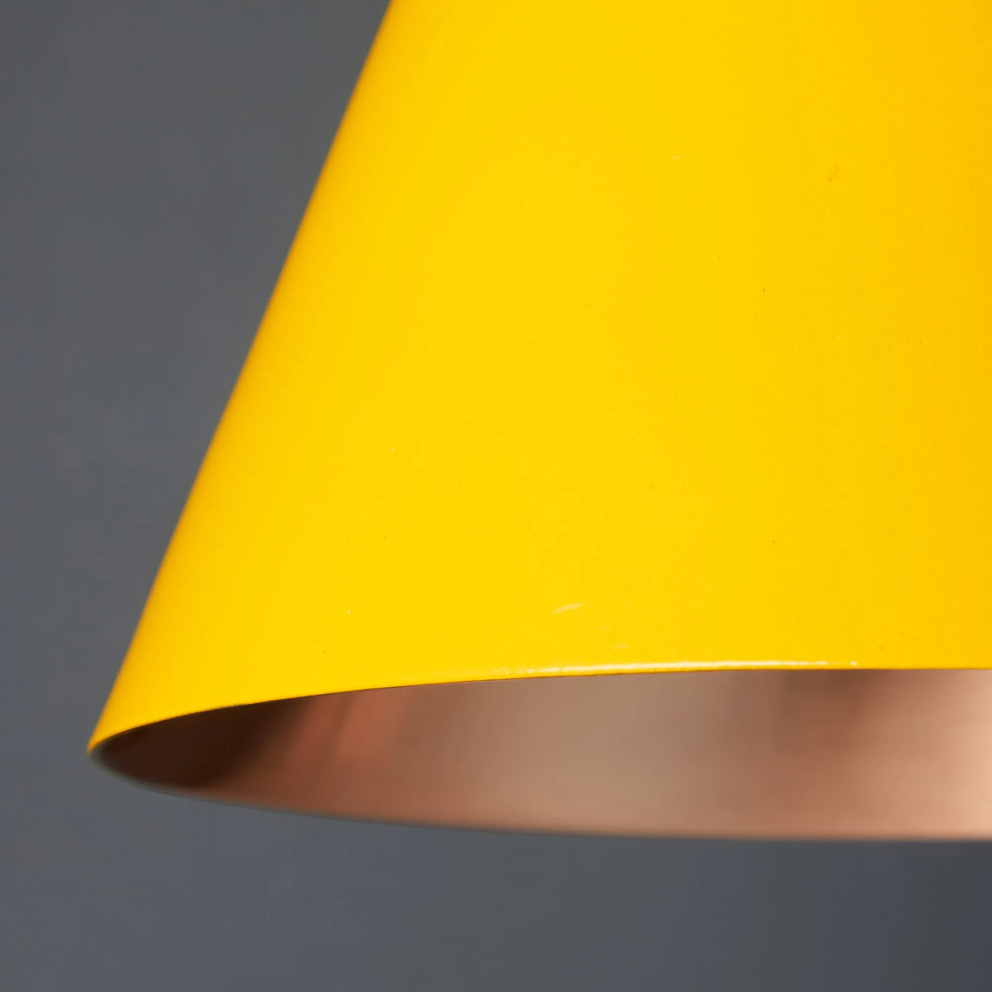 Stanlette pendant shade in yellow with copper interior