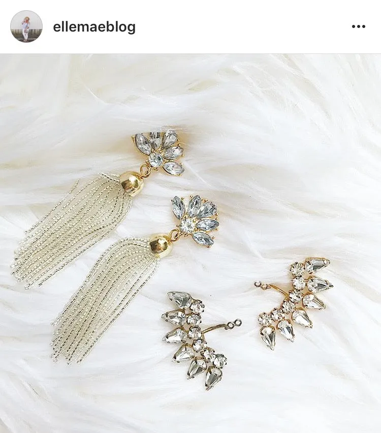 Stella Silver Crystal Ear Jackets