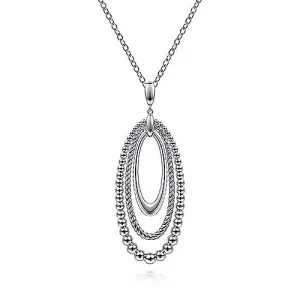 Sterling Silver Bujukan Oval Pendant