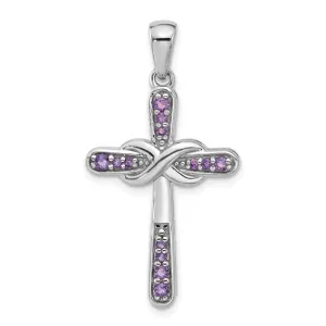 Sterling Silver Gemstone Infinity Cross Pendants