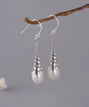 Sterling Silver Pearl Drop Earrings