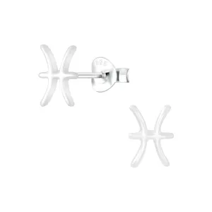 Sterling Silver Pisces Star Sign Stud Earrings