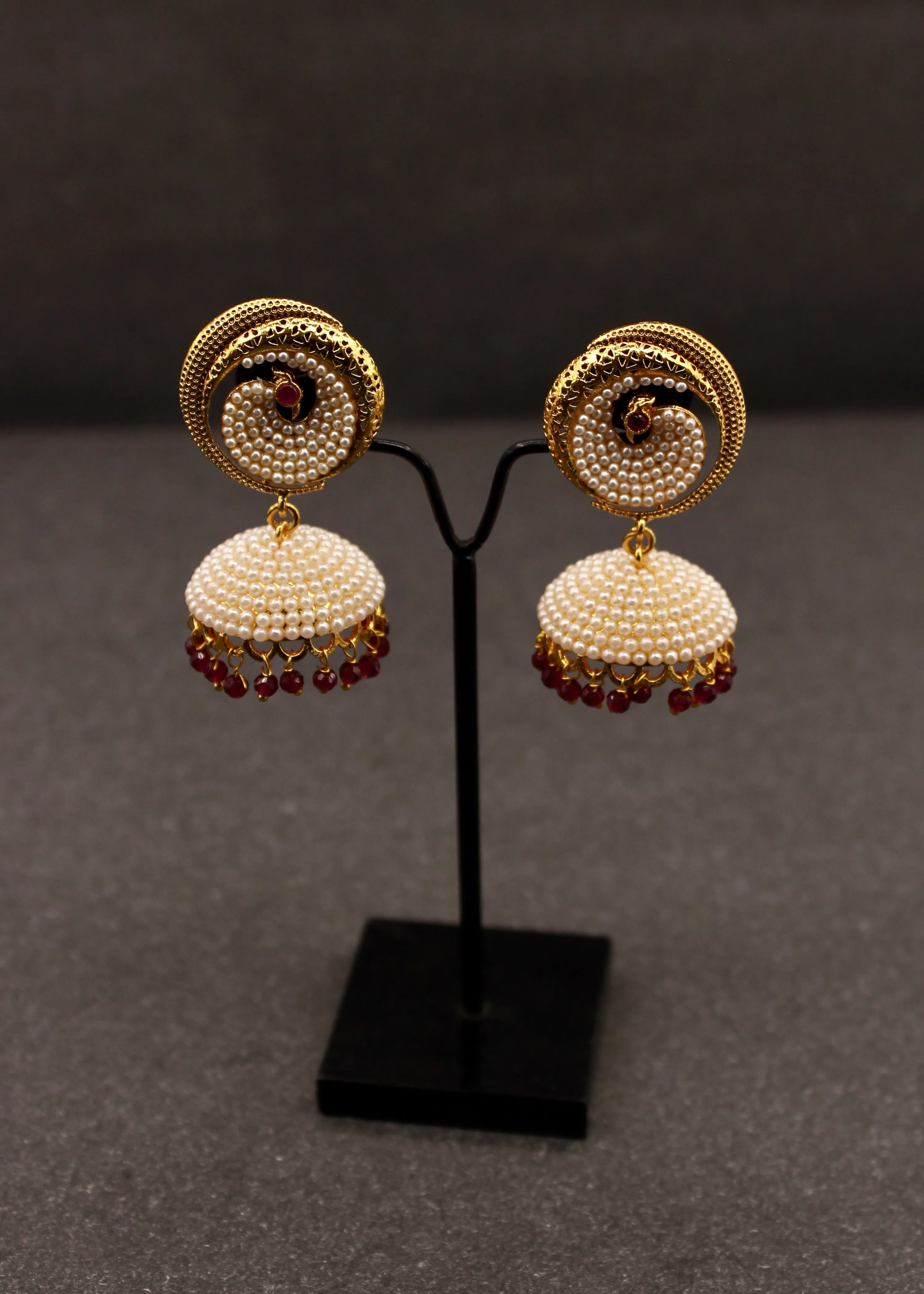 STYLISH PEAFOWL JHUMKI EARRINGS