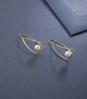 Stylish Pearl Earrings (Brass)