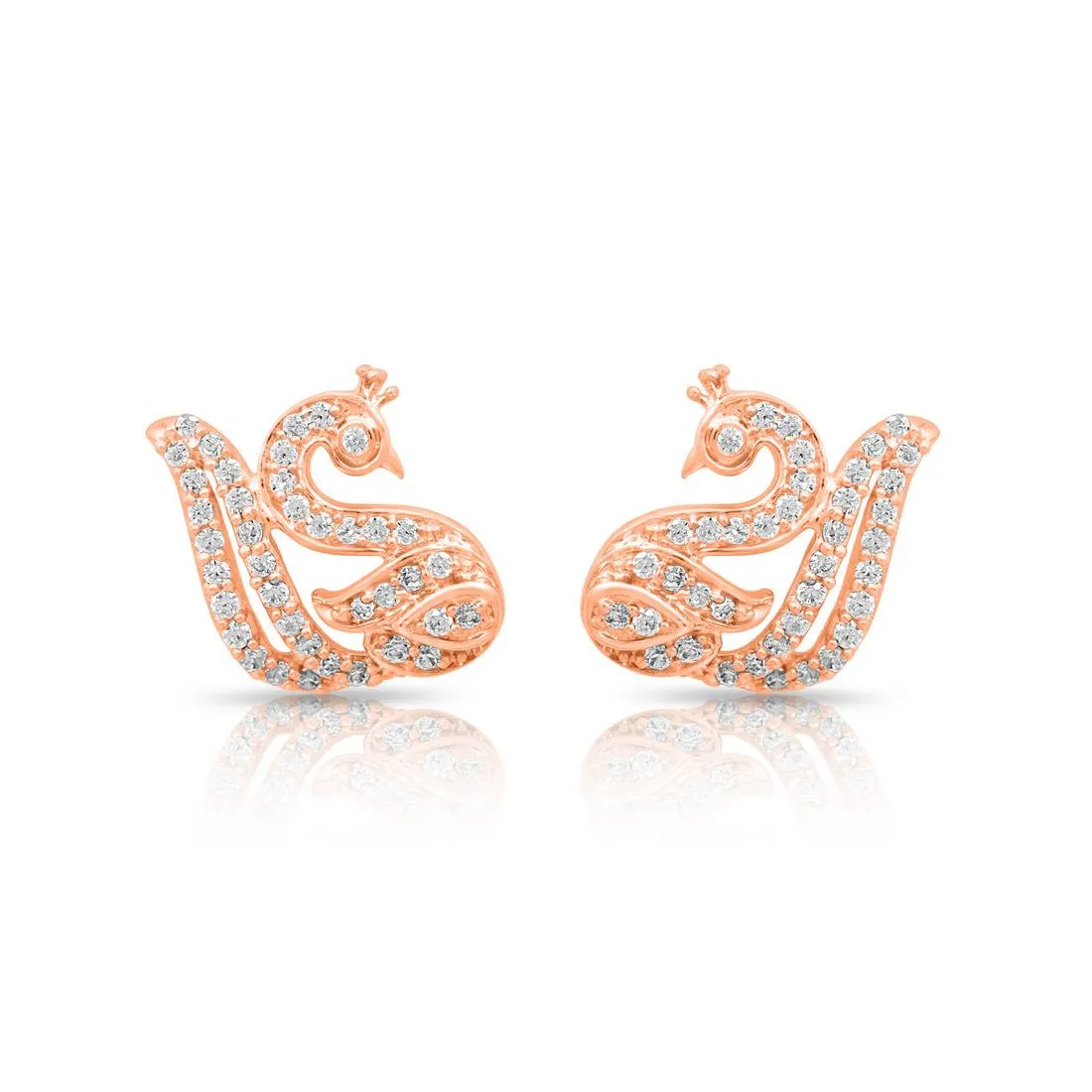 Swan Grace Rose Gold Plated 925 Sterling Silver Earrings