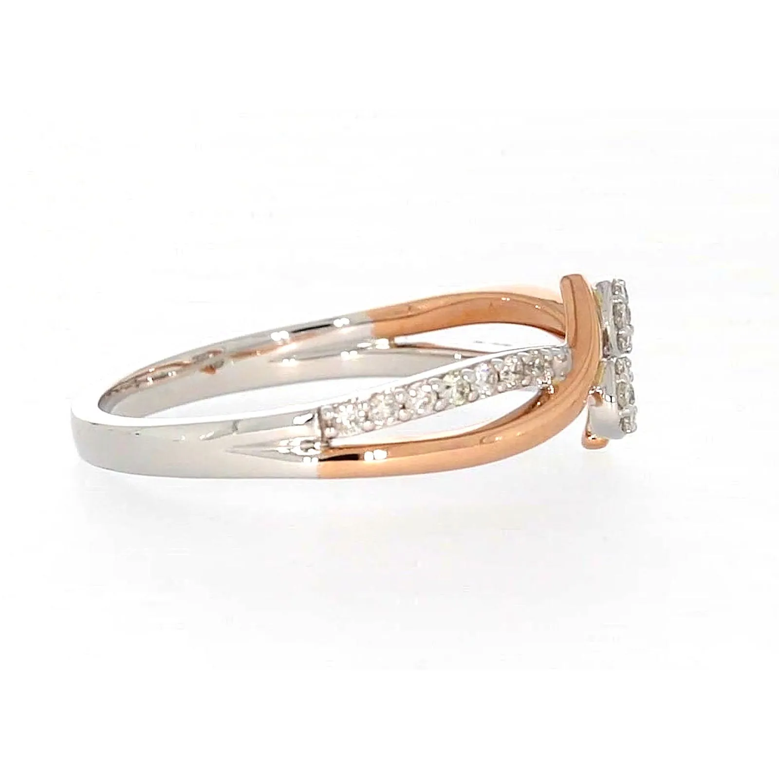 Tango 9ct Rose & White Gold Round Brilliant Cut with 1/4 CARAT tw of Diamonds Ring