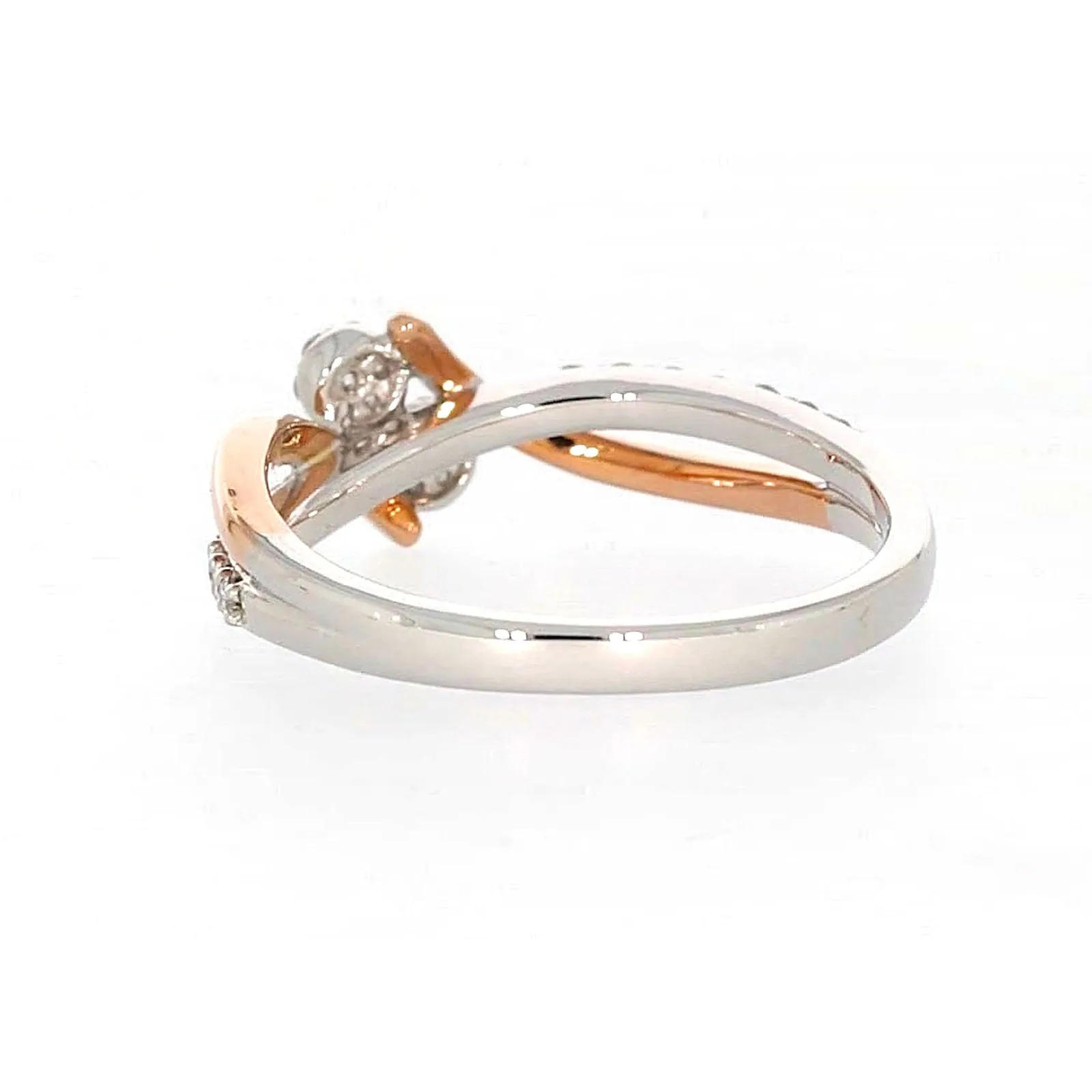 Tango 9ct Rose & White Gold Round Brilliant Cut with 1/4 CARAT tw of Diamonds Ring