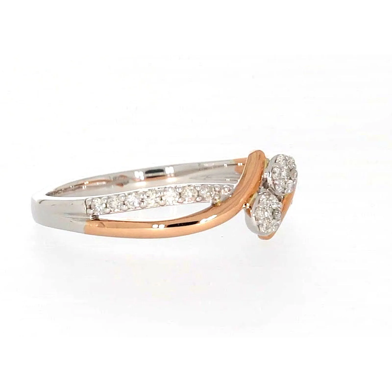 Tango 9ct Rose & White Gold Round Brilliant Cut with 1/4 CARAT tw of Diamonds Ring