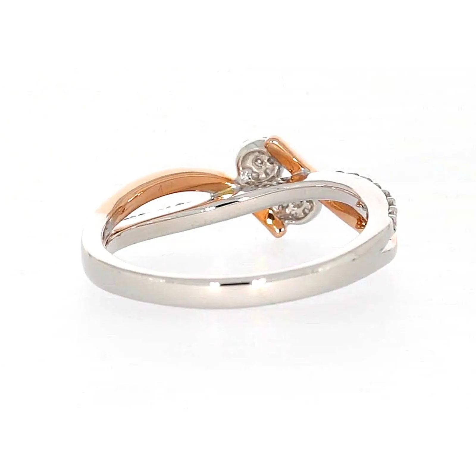 Tango 9ct Rose & White Gold Round Brilliant Cut with 1/4 CARAT tw of Diamonds Ring