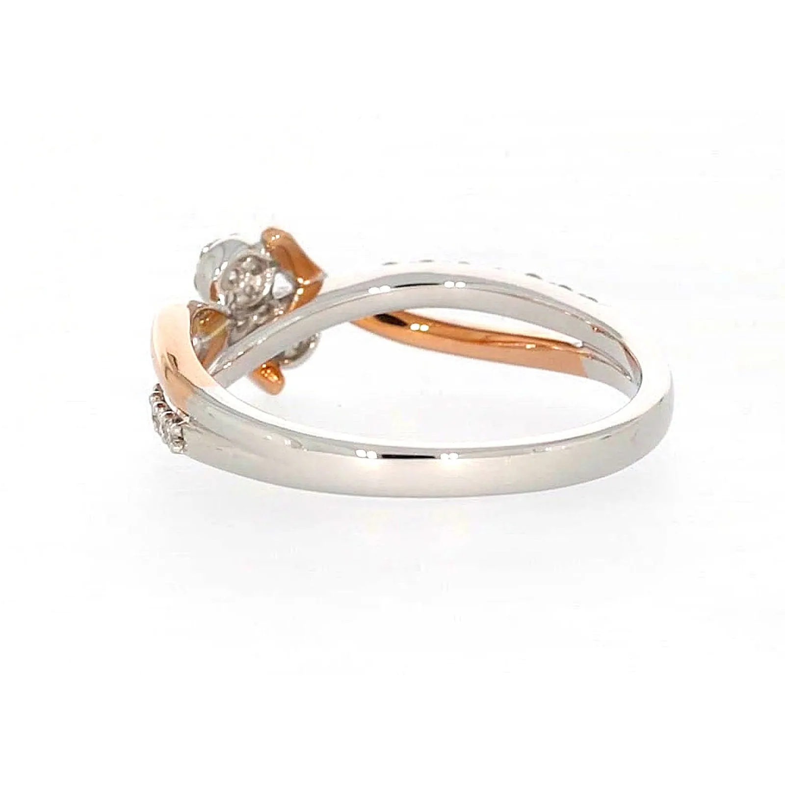 Tango 9ct Rose & White Gold Round Brilliant Cut with 1/4 CARAT tw of Diamonds Ring