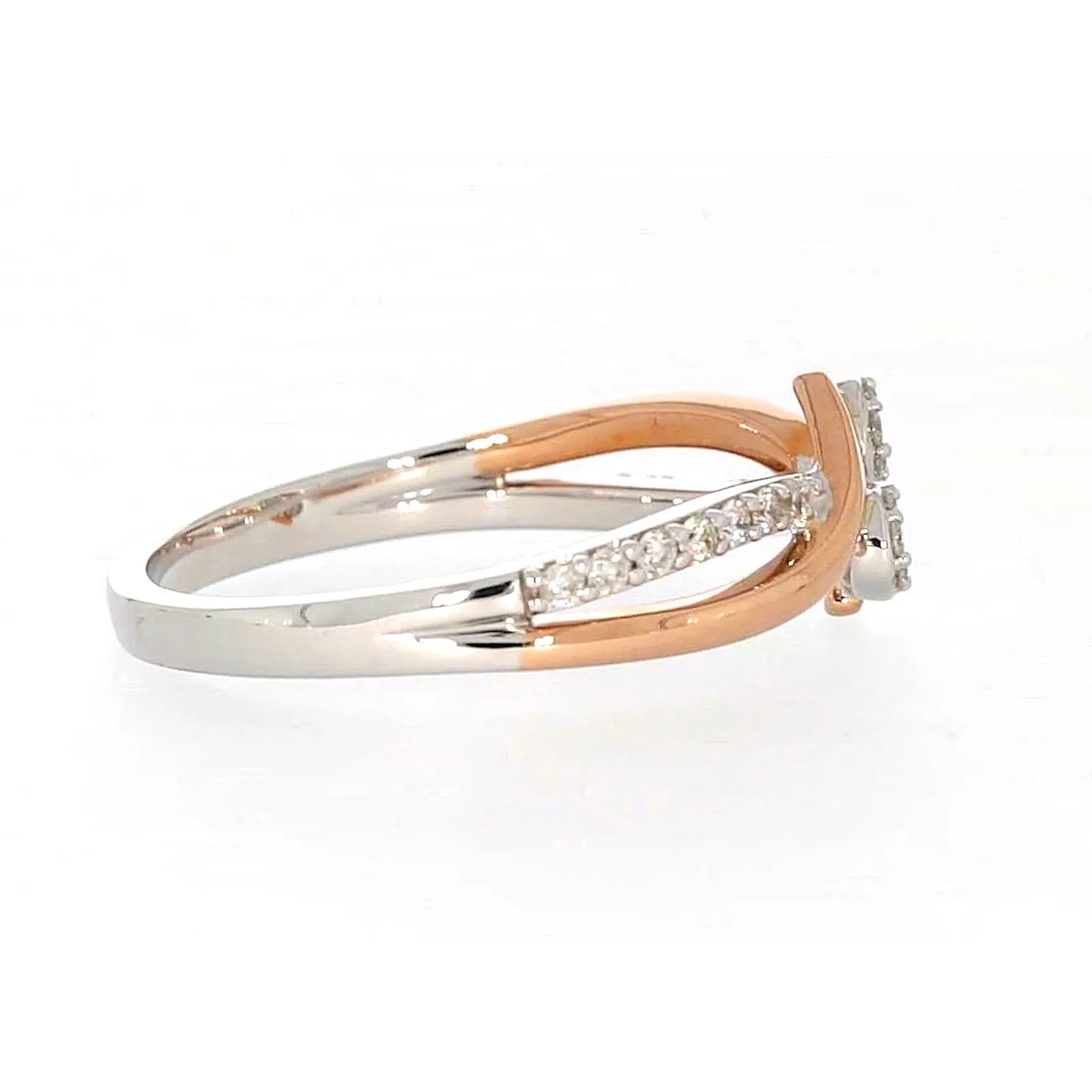 Tango 9ct Rose & White Gold Round Brilliant Cut with 1/4 CARAT tw of Diamonds Ring