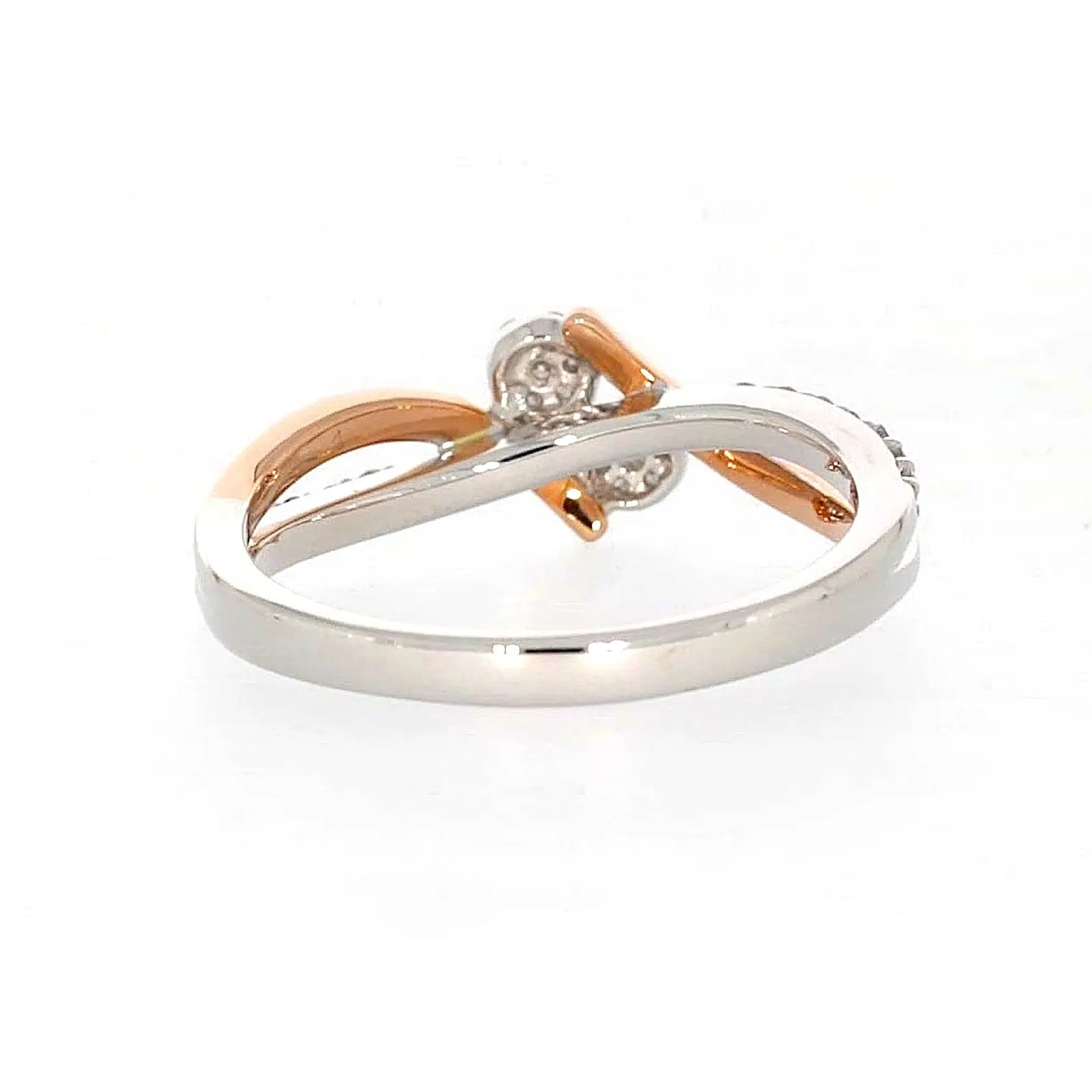 Tango 9ct Rose & White Gold Round Brilliant Cut with 1/4 CARAT tw of Diamonds Ring