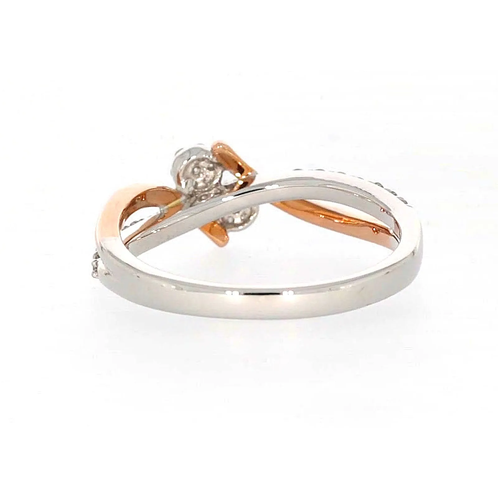 Tango 9ct Rose & White Gold Round Brilliant Cut with 1/4 CARAT tw of Diamonds Ring