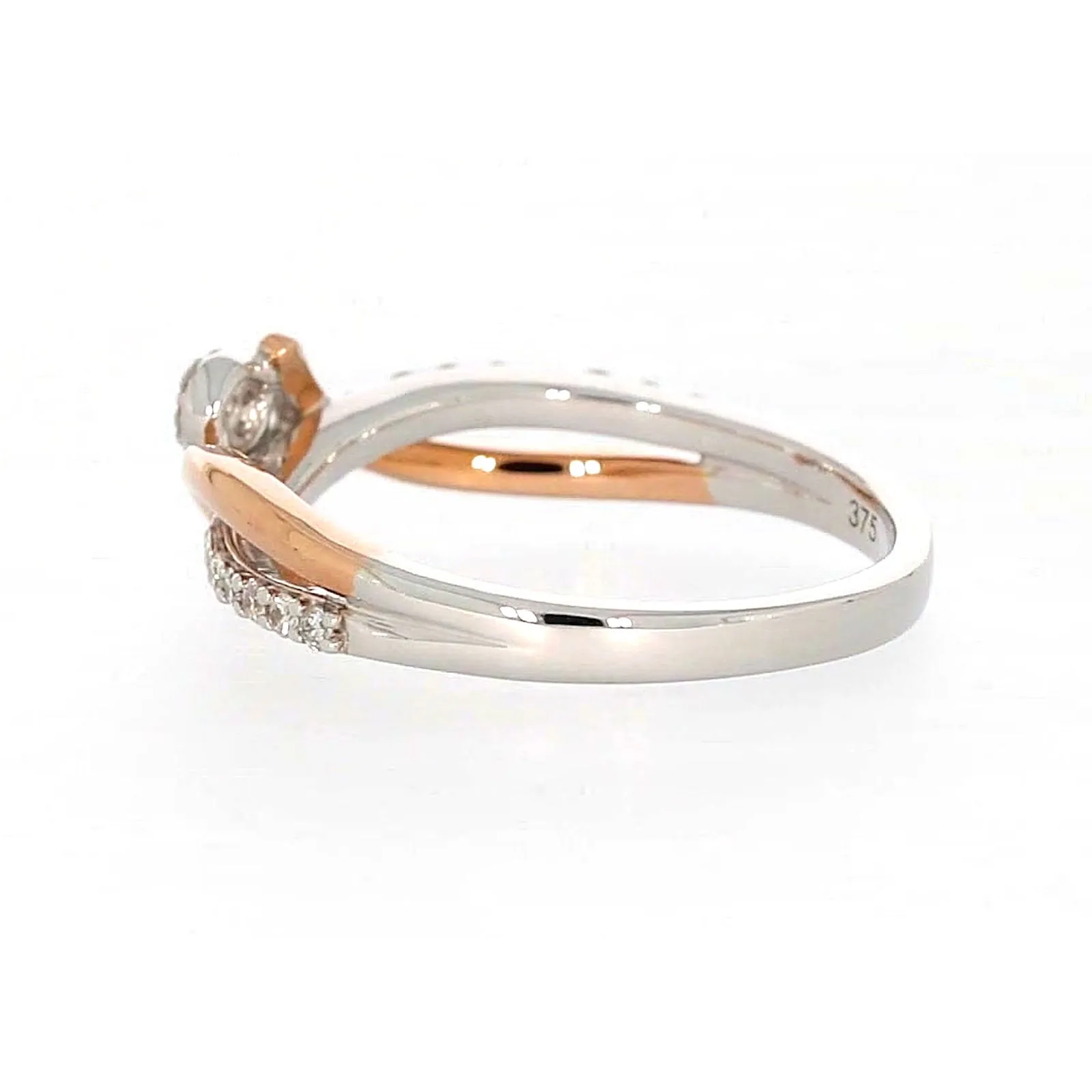 Tango 9ct Rose & White Gold Round Brilliant Cut with 1/4 CARAT tw of Diamonds Ring